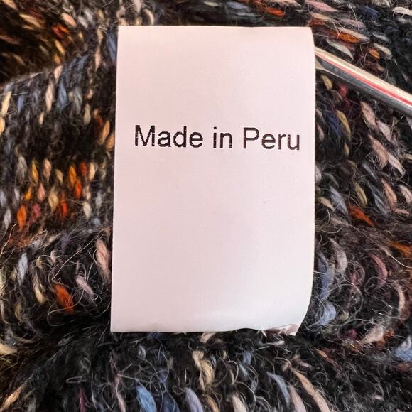 KERO DESIGN Alpaca Wool Sweater Multicolor Floral Knit Cardigan Women's Large - Picture 9 of 9